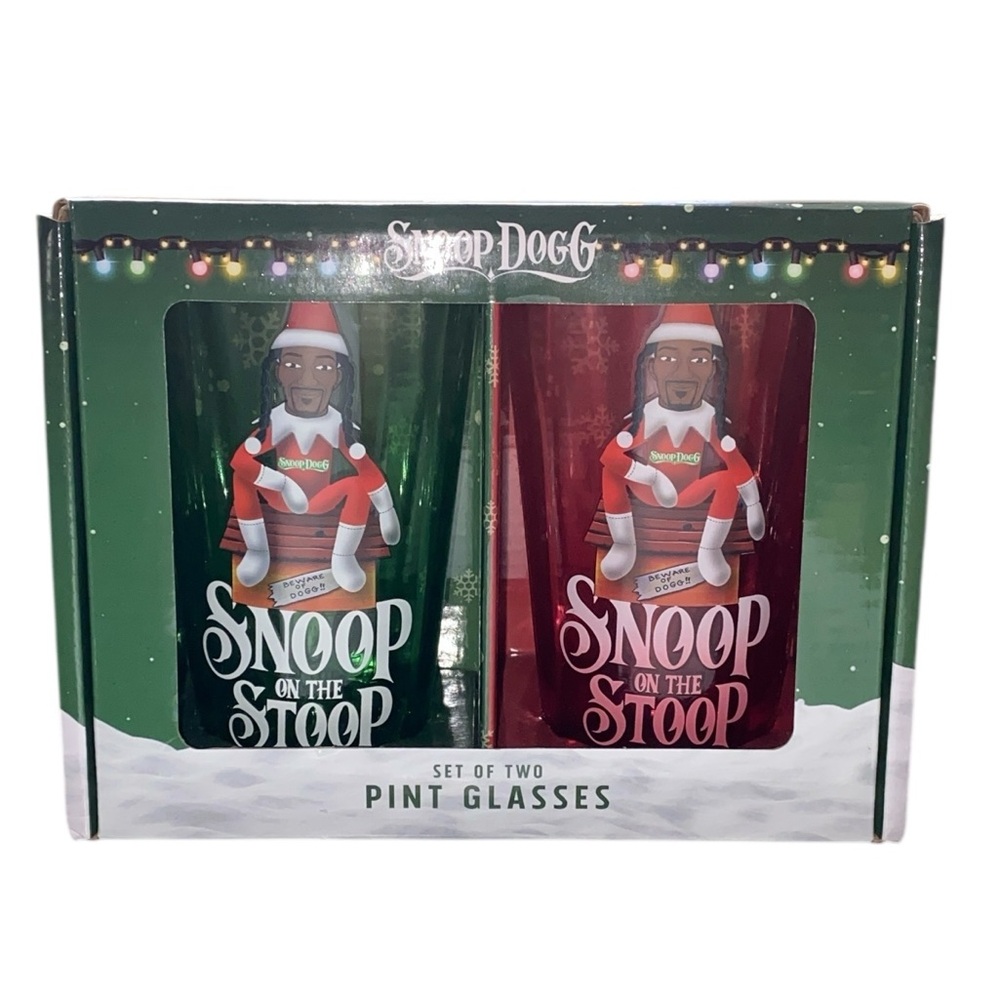 Snoop Dogg Snoop on the Stoop Pint Glasses - Red and Green